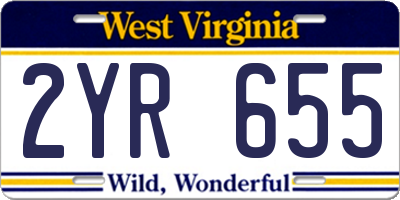 WV license plate 2YR655