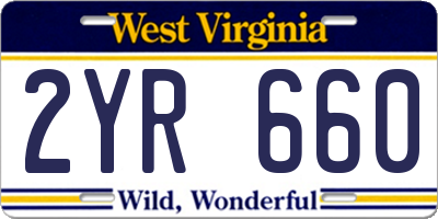 WV license plate 2YR660