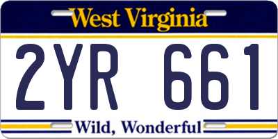 WV license plate 2YR661