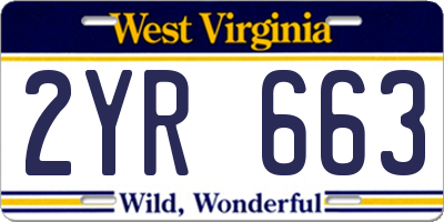 WV license plate 2YR663