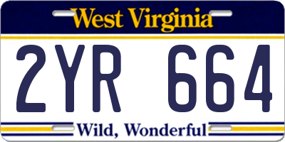 WV license plate 2YR664
