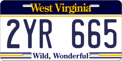 WV license plate 2YR665