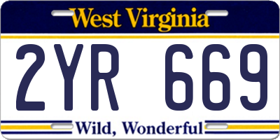 WV license plate 2YR669