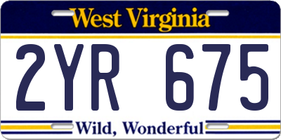 WV license plate 2YR675