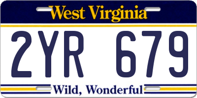 WV license plate 2YR679