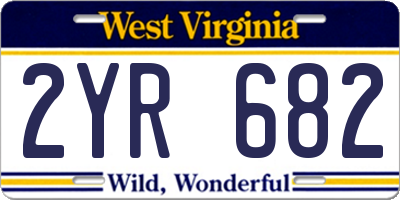 WV license plate 2YR682