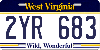 WV license plate 2YR683