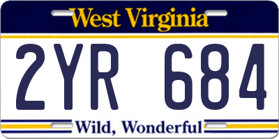 WV license plate 2YR684