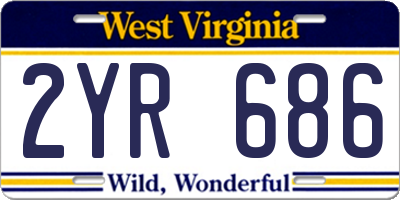 WV license plate 2YR686