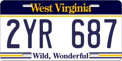 WV license plate 2YR687