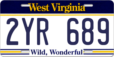 WV license plate 2YR689