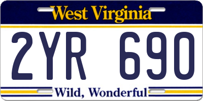 WV license plate 2YR690