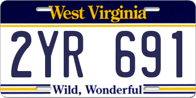 WV license plate 2YR691