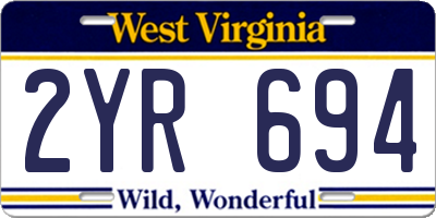 WV license plate 2YR694