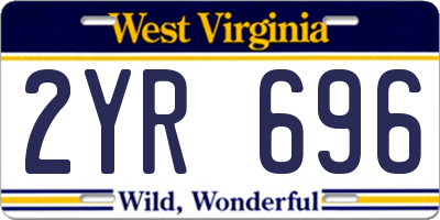 WV license plate 2YR696