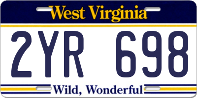 WV license plate 2YR698
