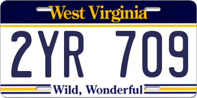 WV license plate 2YR709
