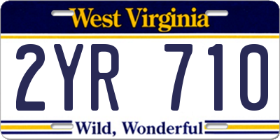 WV license plate 2YR710