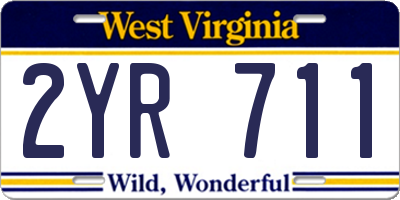 WV license plate 2YR711