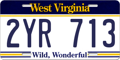 WV license plate 2YR713