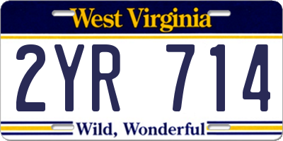 WV license plate 2YR714