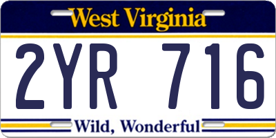 WV license plate 2YR716