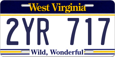 WV license plate 2YR717