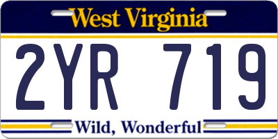 WV license plate 2YR719