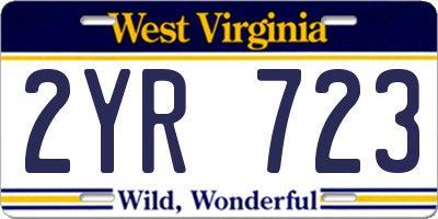 WV license plate 2YR723