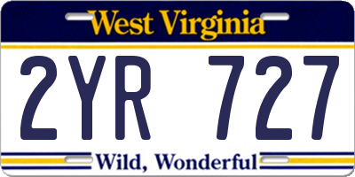 WV license plate 2YR727