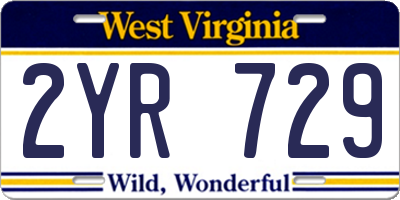 WV license plate 2YR729