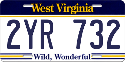 WV license plate 2YR732