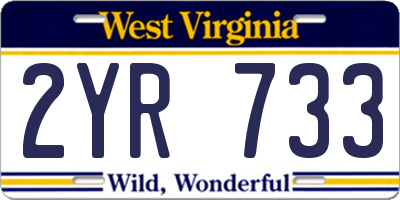 WV license plate 2YR733