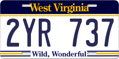 WV license plate 2YR737