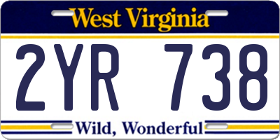 WV license plate 2YR738