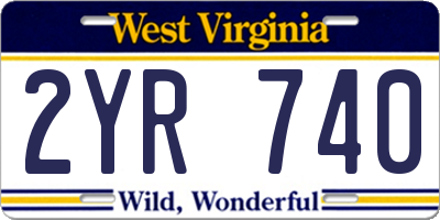 WV license plate 2YR740