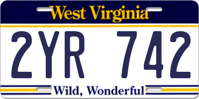 WV license plate 2YR742