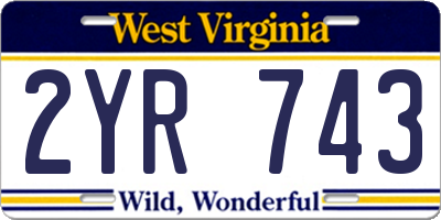 WV license plate 2YR743