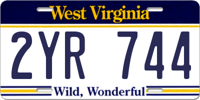 WV license plate 2YR744