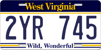 WV license plate 2YR745