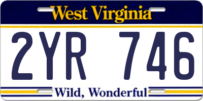 WV license plate 2YR746