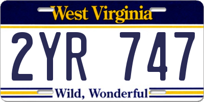 WV license plate 2YR747