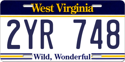 WV license plate 2YR748