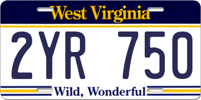 WV license plate 2YR750