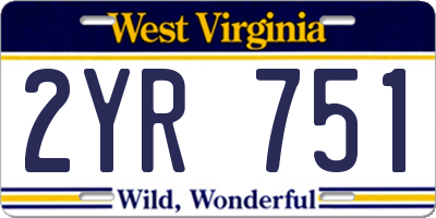 WV license plate 2YR751
