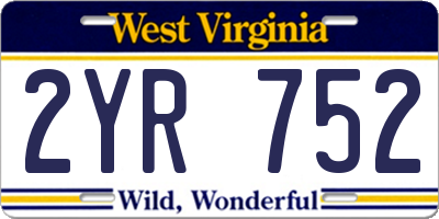 WV license plate 2YR752