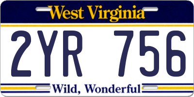 WV license plate 2YR756