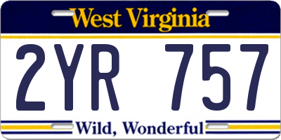 WV license plate 2YR757