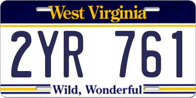 WV license plate 2YR761