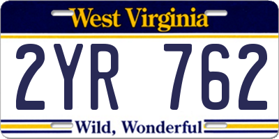 WV license plate 2YR762